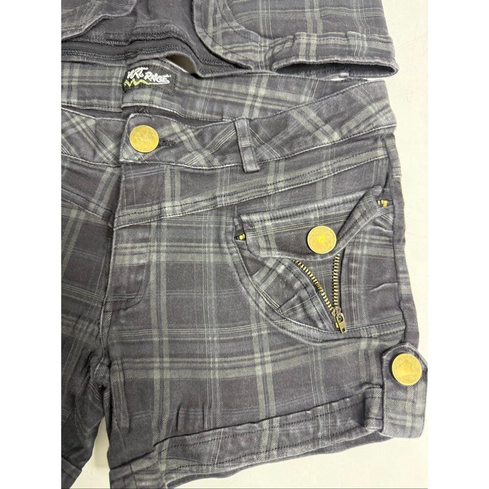 Vert + Rage Kids Plaid Vest & Shorts Set Girls Size L Gray Two Piece Outfit Note - Picture 4 of 12
